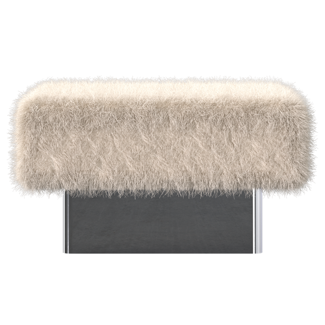Zeon Ottoman - Sq - Faux Fur Cover